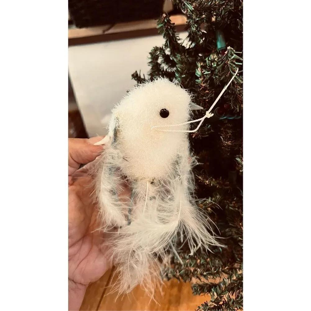 Bird Christmas tree ornament Feather Foam Vintage